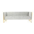 Luxury light grey fabric rhomboid design sofa